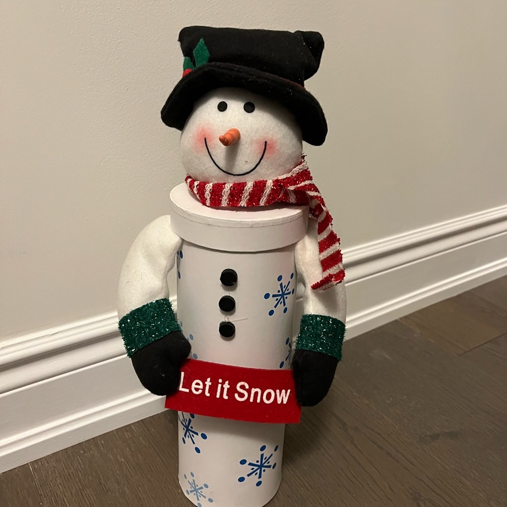 18” snowman wine bottle holder brand new